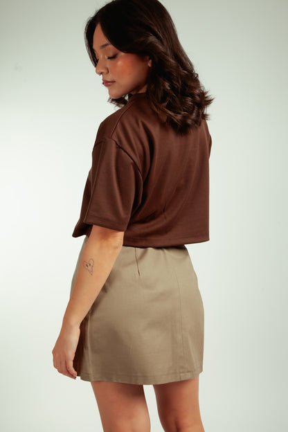 Polera Crop Café Moro